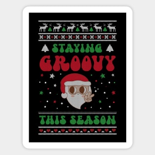 Staying Groovy This Season - Ugly Christmas Sweater Magnet